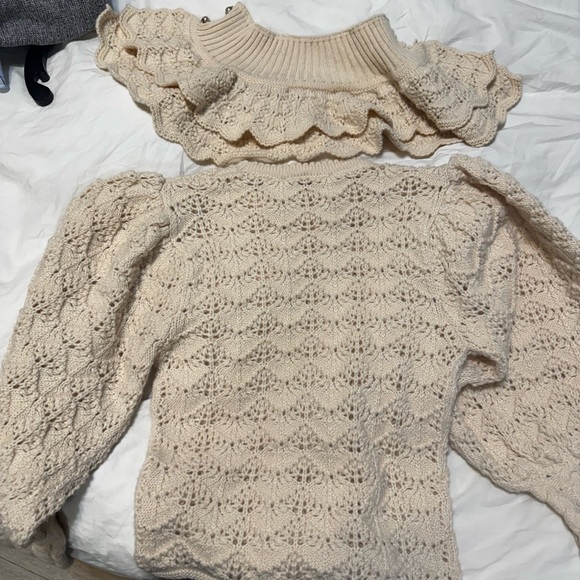 Zimmermann Cream Lace Turtleneck Sweater - Picture 3 of 5